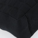 CHANEL Tote Bag Cotton Gold Black CC Auth mr1967-14