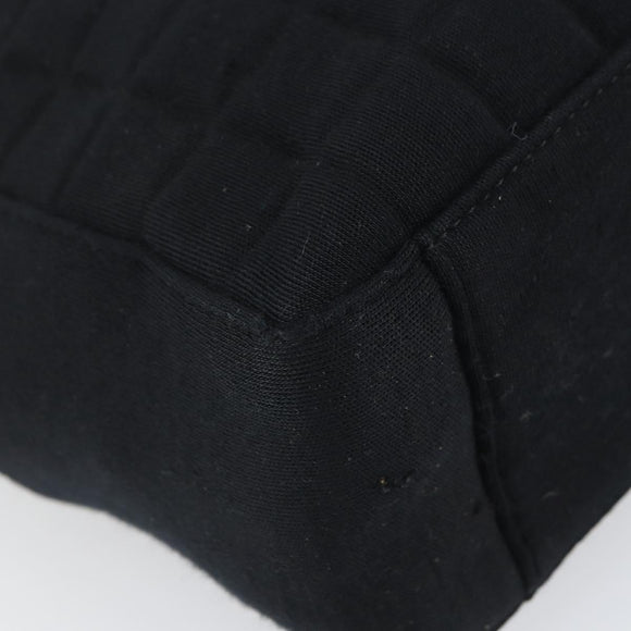 CHANEL Tote Bag Cotton Gold Black CC Auth mr1967