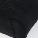 CHANEL Tote Bag Cotton Gold Black CC Auth mr1967-15