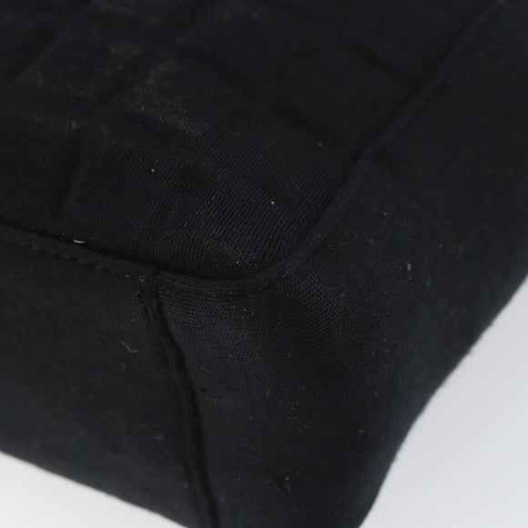 CHANEL Tote Bag Cotton Gold Black CC Auth mr1967