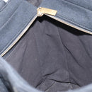 CHANEL Tote Bag Cotton Gold Black CC Auth mr1967-19