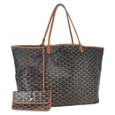 GOYARD Herringbone Saint Louis GM Tote Bag PVC Brown Auth mr1969-1