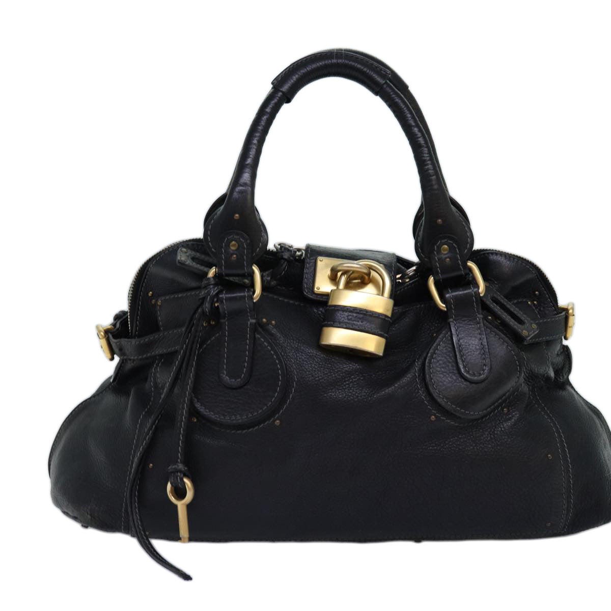 Chloe Paddington Hand Bag Leather Black Auth mr197 - 0