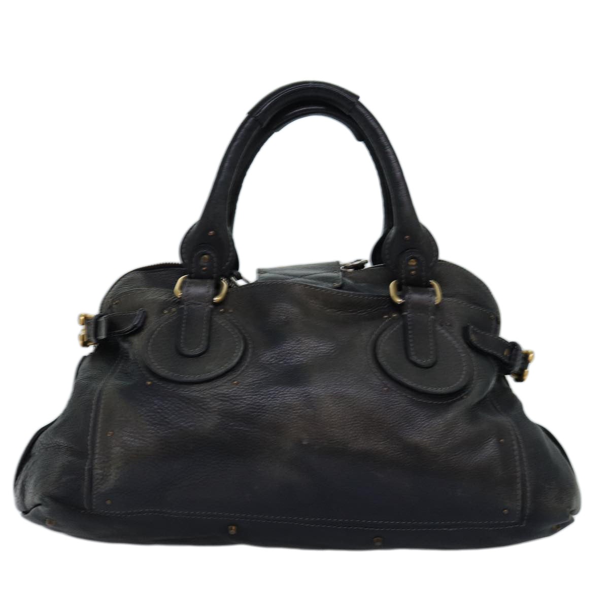 Chloe Paddington Hand Bag Leather Black Auth mr197