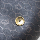 Christian Dior Honeycomb Canvas Chain Shoulder Bag Black Gold Auth mr1973-15