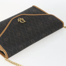 Christian Dior Honeycomb Canvas Chain Shoulder Bag Black Gold Auth mr1973-6