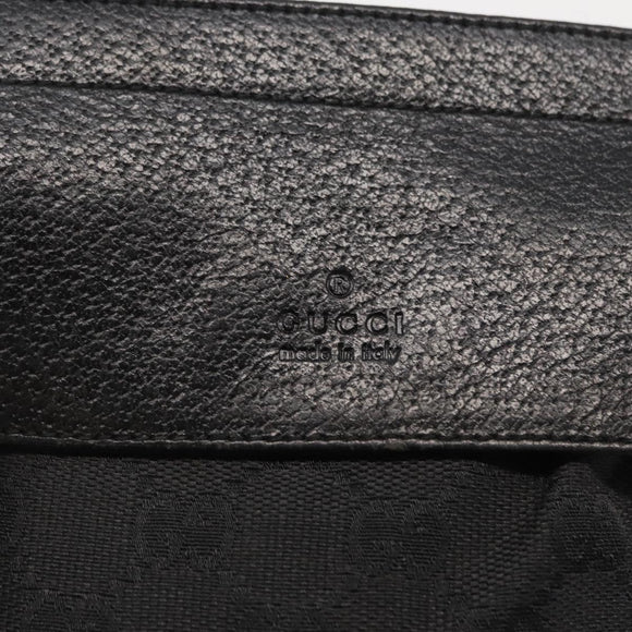 GUCCI GG Canvas Waist bag Black Silver 28566 Auth mr1978