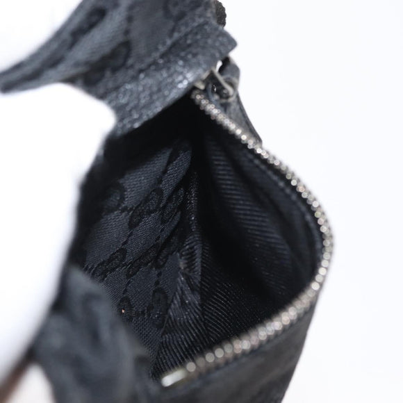 GUCCI GG Canvas Waist bag Black Silver 28566 Auth mr1978