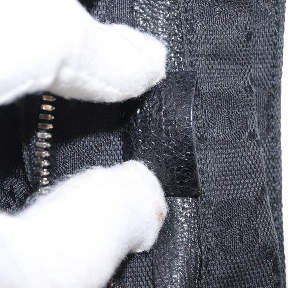 GUCCI GG Canvas Waist bag Black Silver 28566 Auth mr1978