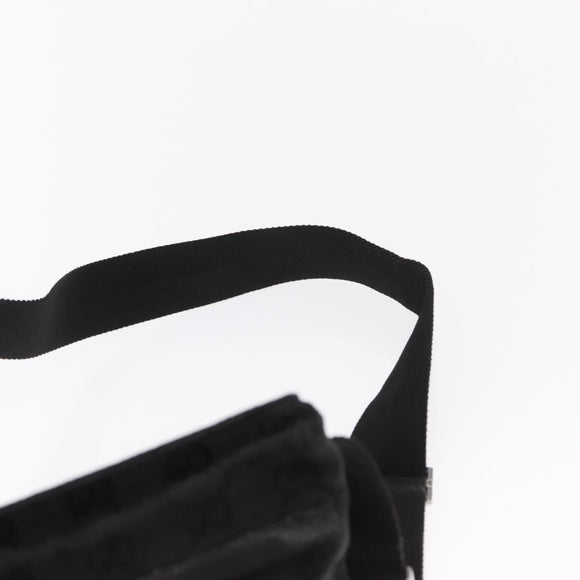GUCCI GG Canvas Waist bag Black Silver 28566 Auth mr1978