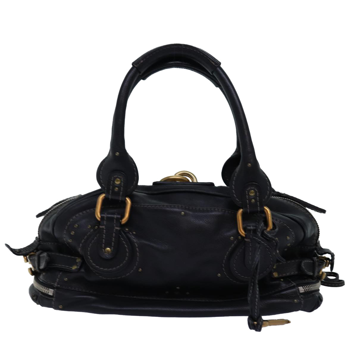 Chloe Paddington Hand Bag Leather Black Auth mr198 - 0