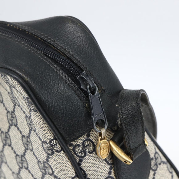 GUCCI GG Supreme Sherry Line Shoulder Bag PVC Navy Gold 72 02 005 Auth mr1982