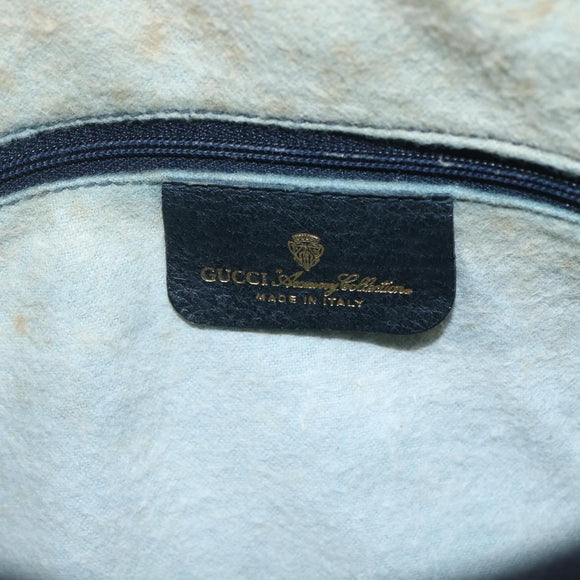 GUCCI GG Supreme Sherry Line Shoulder Bag PVC Navy Gold 72 02 005 Auth mr1982