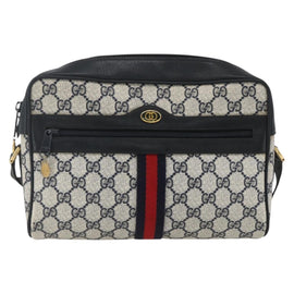 GUCCI GG Supreme Sherry Line Shoulder Bag PVC Navy Gold 72 02 005 Auth mr1982 - 0