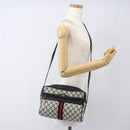 GUCCI GG Supreme Sherry Line Shoulder Bag PVC Navy Gold 72 02 005 Auth mr1982-23