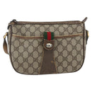 GUCCI GG Supreme Web Sherry Line Bag PVC Beige Gold Red 89 02 032 Auth mr1983-2