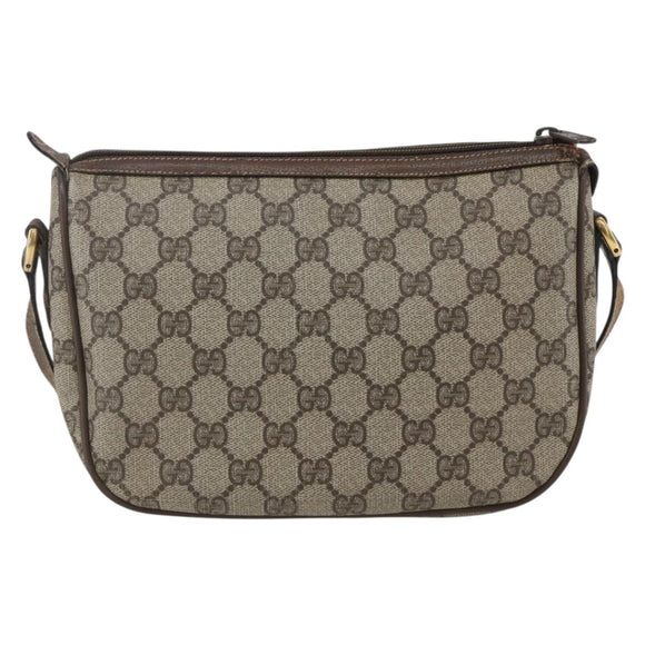 GUCCI GG Supreme Web Sherry Line Bag PVC Beige Gold Red 89 02 032 Auth mr1983