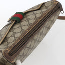 GUCCI GG Supreme Web Sherry Line Bag PVC Beige Gold Red 89 02 032 Auth mr1983-6
