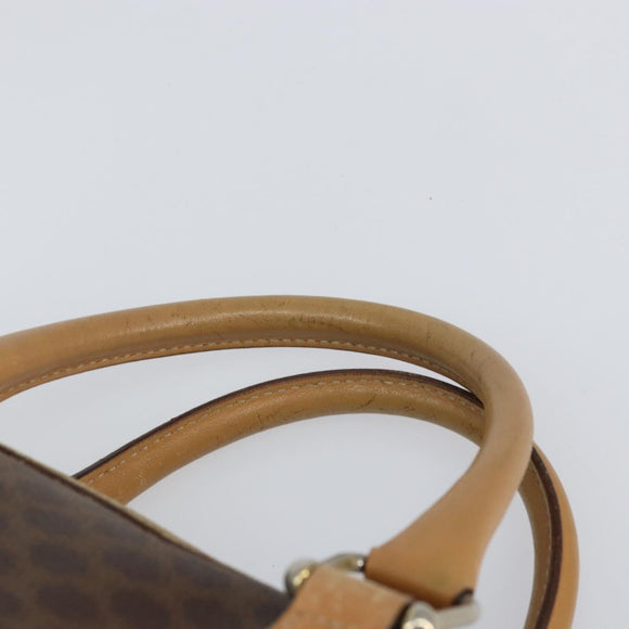 CELINE Macadam Canvas Hand Bag PVC Leather Brown Gold Auth mr1984