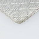 CHANEL Matelasse Punching Clutch Bag Leather Silver CC Auth mr1986-11