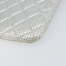 CHANEL Matelasse Punching Clutch Bag Leather Silver CC Auth mr1986-8
