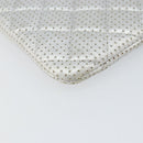 CHANEL Matelasse Punching Clutch Bag Leather Silver CC Auth mr1986-9