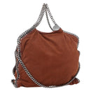 Stella MacCartney Chain Falabella Bag Polyester Brown Silver Auth mr1992-1
