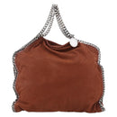 Stella MacCartney Chain Falabella Bag Polyester Brown Silver Auth mr1992-13