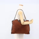 Stella MacCartney Chain Falabella Bag Polyester Brown Silver Auth mr1992-25
