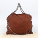 Stella MacCartney Chain Falabella Bag Polyester Brown Silver Auth mr1992-12