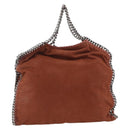 Stella MacCartney Chain Falabella Bag Polyester Brown Silver Auth mr1992-2