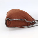Stella MacCartney Chain Falabella Bag Polyester Brown Silver Auth mr1992-4