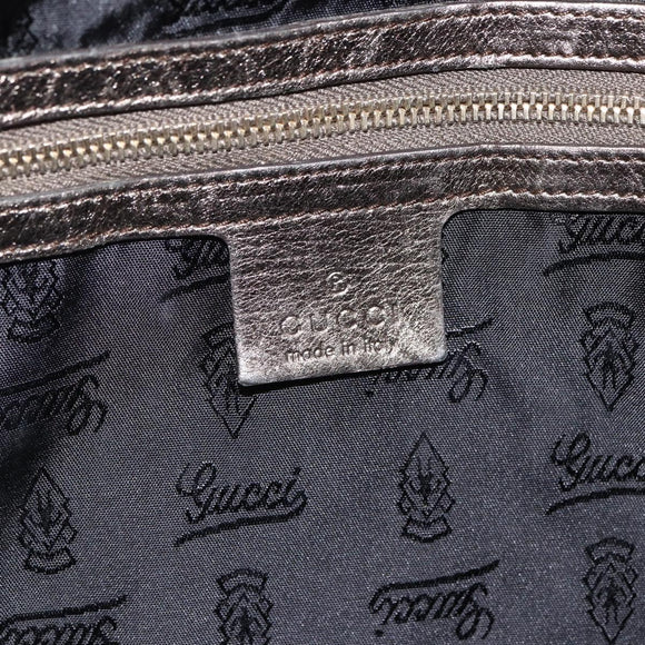 GUCCI Histeria Tote Bag Leather Silver Gold 197021 Auth mr1995