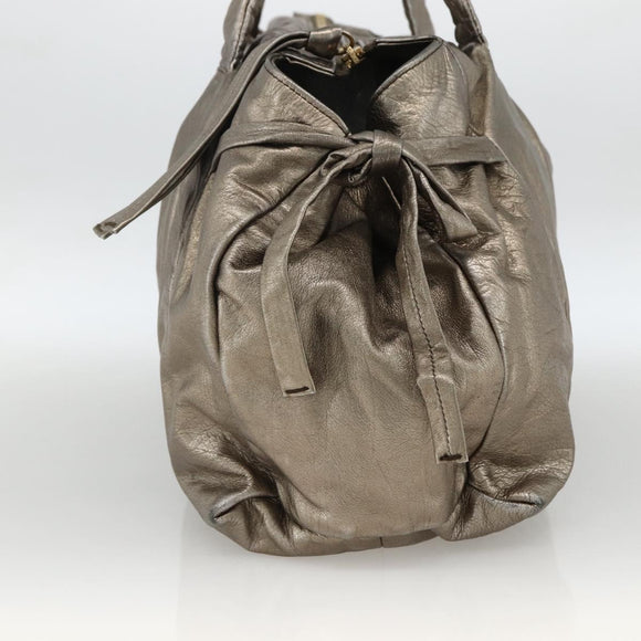 GUCCI Histeria Tote Bag Leather Silver Gold 197021 Auth mr1995