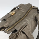 GUCCI Histeria Tote Bag Leather Silver Gold 197021 Auth mr1995-6