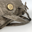 GUCCI Histeria Tote Bag Leather Silver Gold 197021 Auth mr1995-7