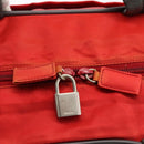 PRADA Boston Bag Nylon Red Silver Auth mr1998-20