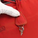 PRADA Boston Bag Nylon Red Silver Auth mr1998-10