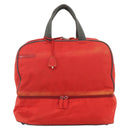 PRADA Boston Bag Nylon Red Silver Auth mr1998-13