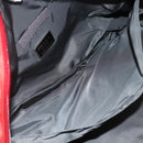 PRADA Boston Bag Nylon Red Silver Auth mr1998-24