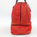 PRADA Boston Bag Nylon Red Silver Auth mr1998-3