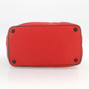 PRADA Boston Bag Nylon Red Silver Auth mr1998-5