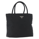 PRADA Hand Bag Nylon Black Silver Auth mr1999-1
