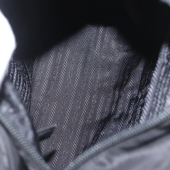 PRADA Hand Bag Nylon Black Silver Auth mr1999