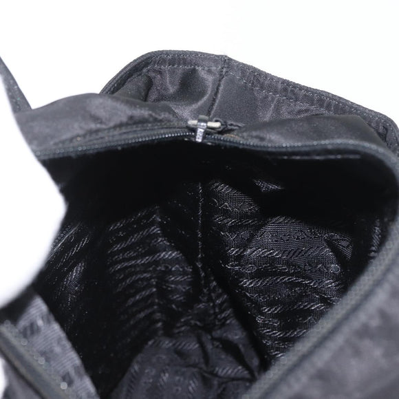PRADA Hand Bag Nylon Black Silver Auth mr1999
