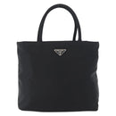 PRADA Hand Bag Nylon Black Silver Auth mr1999-13