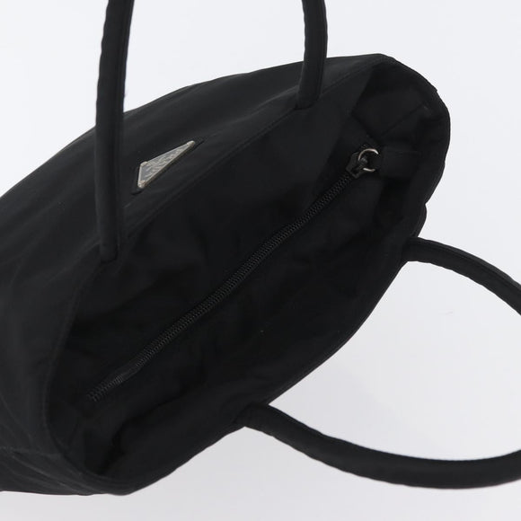 PRADA Hand Bag Nylon Black Silver Auth mr1999