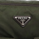 PRADA Shoulder Bag Nylon Khaki Silver Auth mr2000-18