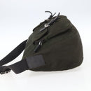 PRADA Shoulder Bag Nylon Khaki Silver Auth mr2000-3