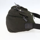 PRADA Shoulder Bag Nylon Khaki Silver Auth mr2000-4